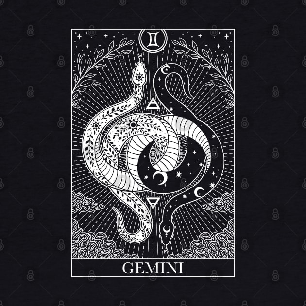 Zodiac sign tarot card Gemini by OccultOmaStore